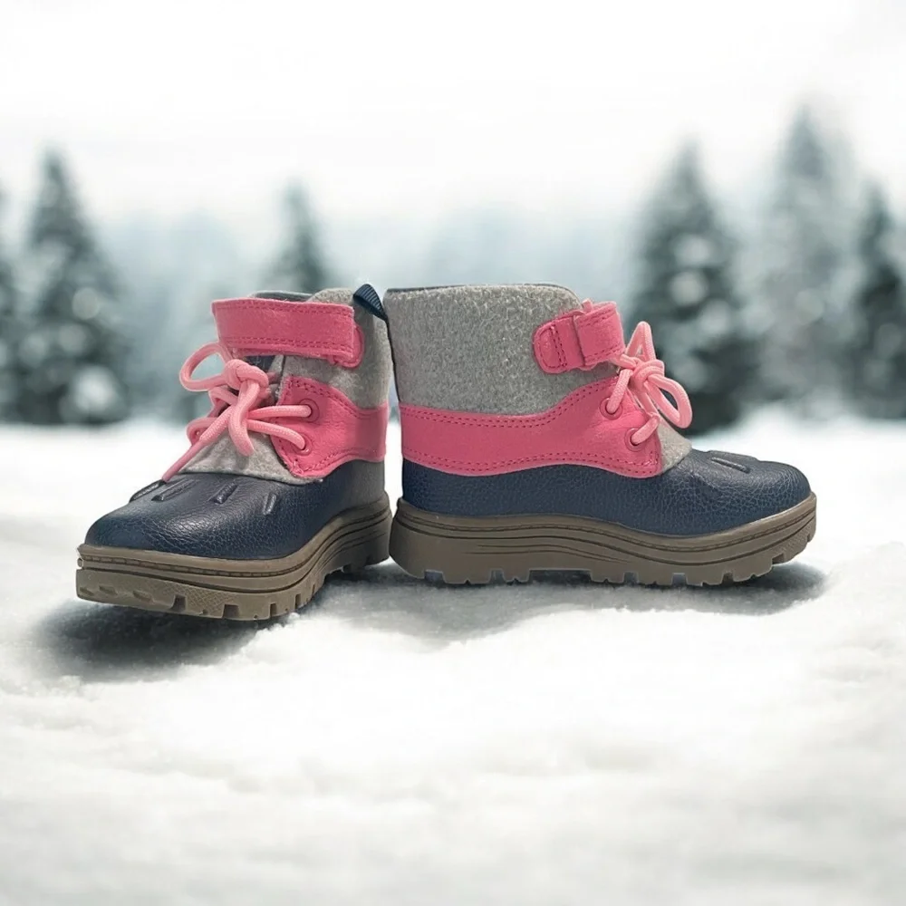Carter's Navy and Pink Girls Snow Boots